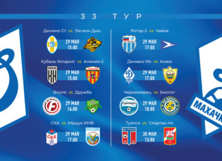 Расписание матчей предпоследнего, 33-го тура в группе 1